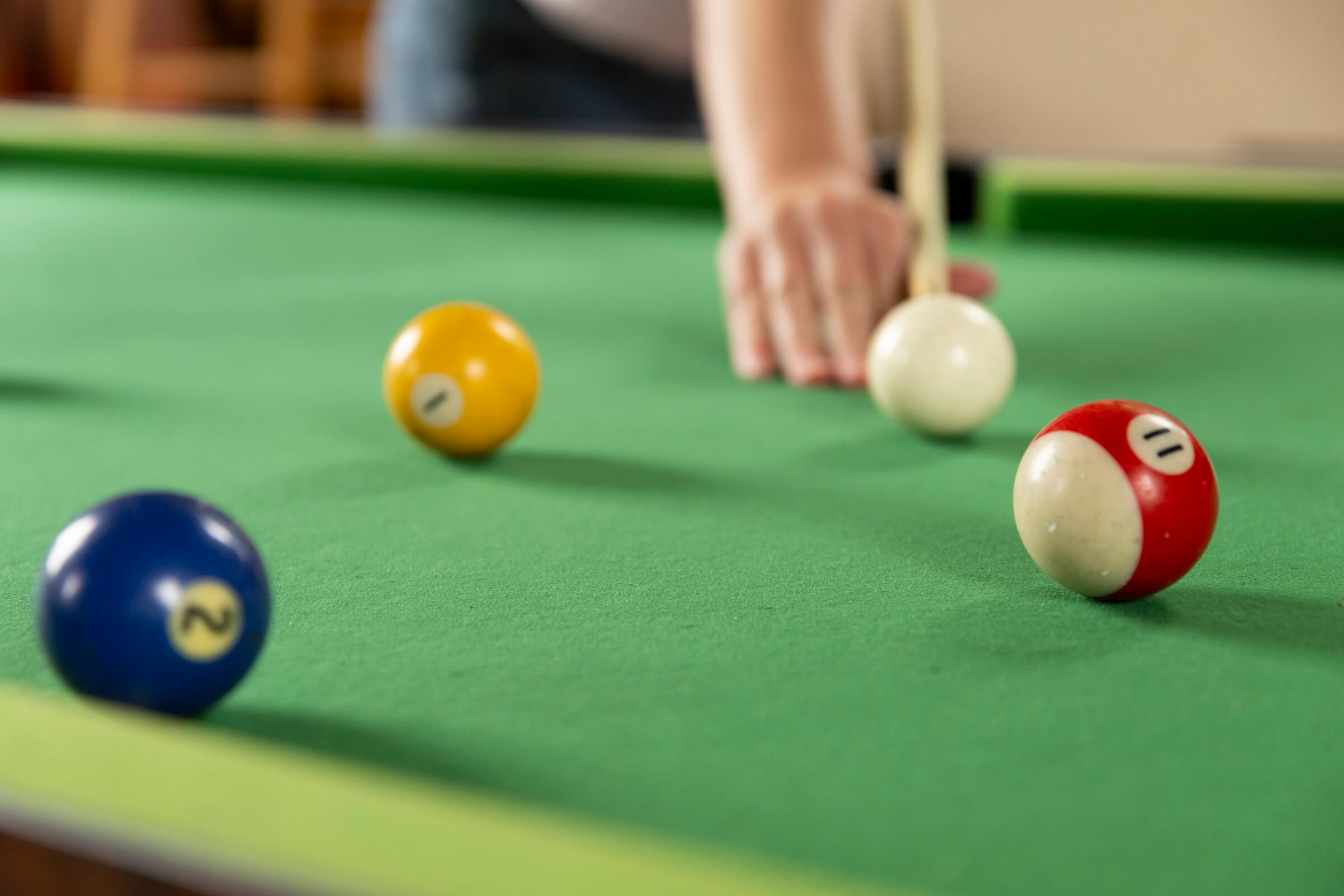 Close up of pool table at Doublebois Holiday Park