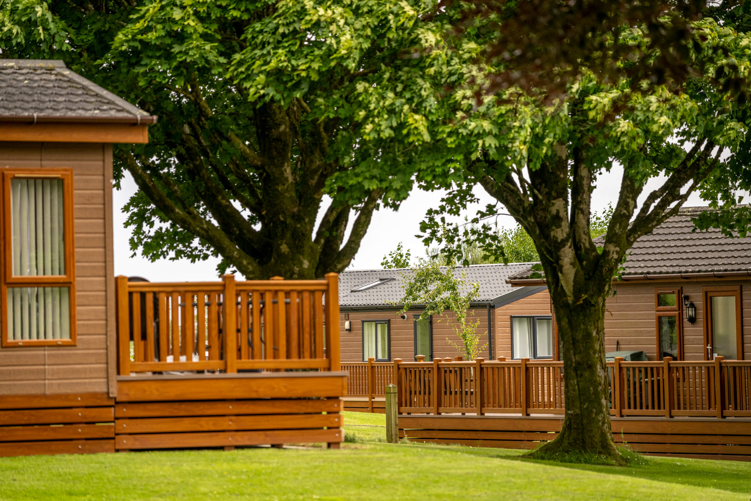 Exterior view of lodges around Doublebois park