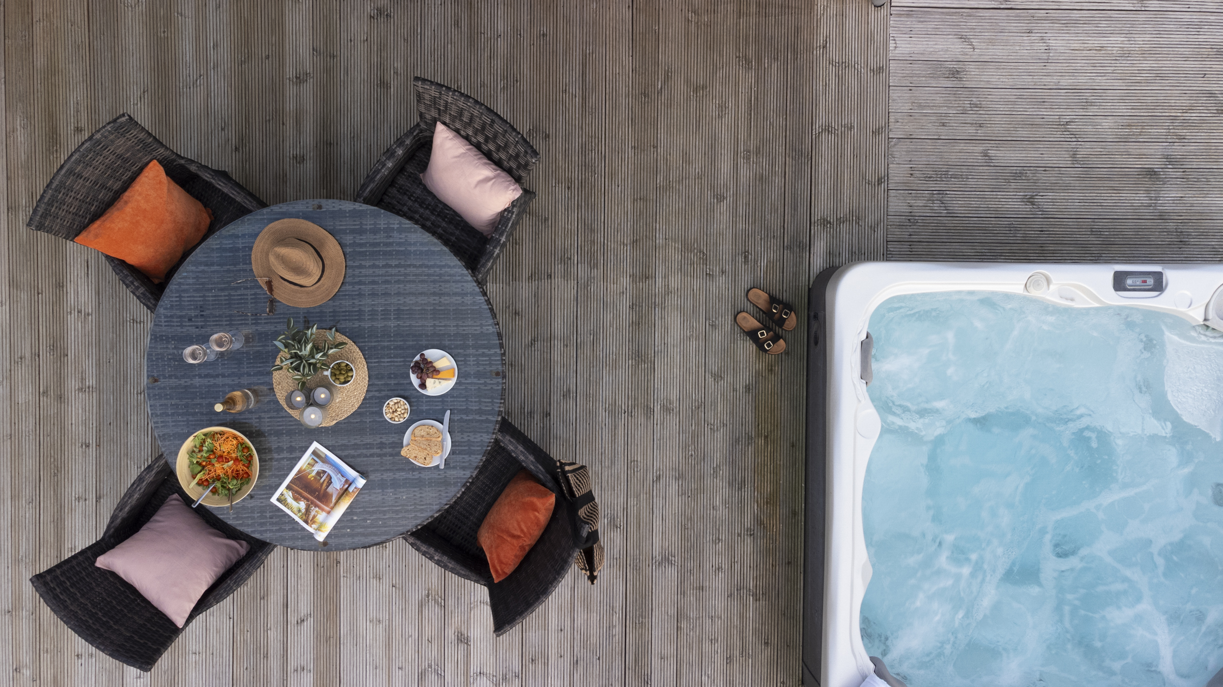 Hot tub decking aerial